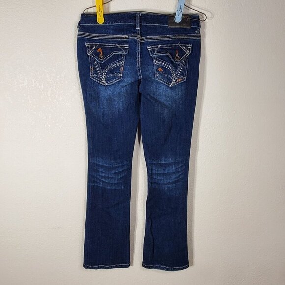 Airya Jeans Womens Size 7/8 Blue Jeans Bootcut Denim Pants Low Rise Embellished - Picture 2 of 9